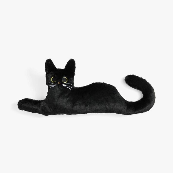 Pottery Barn Teen Cuddly Cute Binx the Cat Shaped Pillow Lumbar 🐈‍⬛